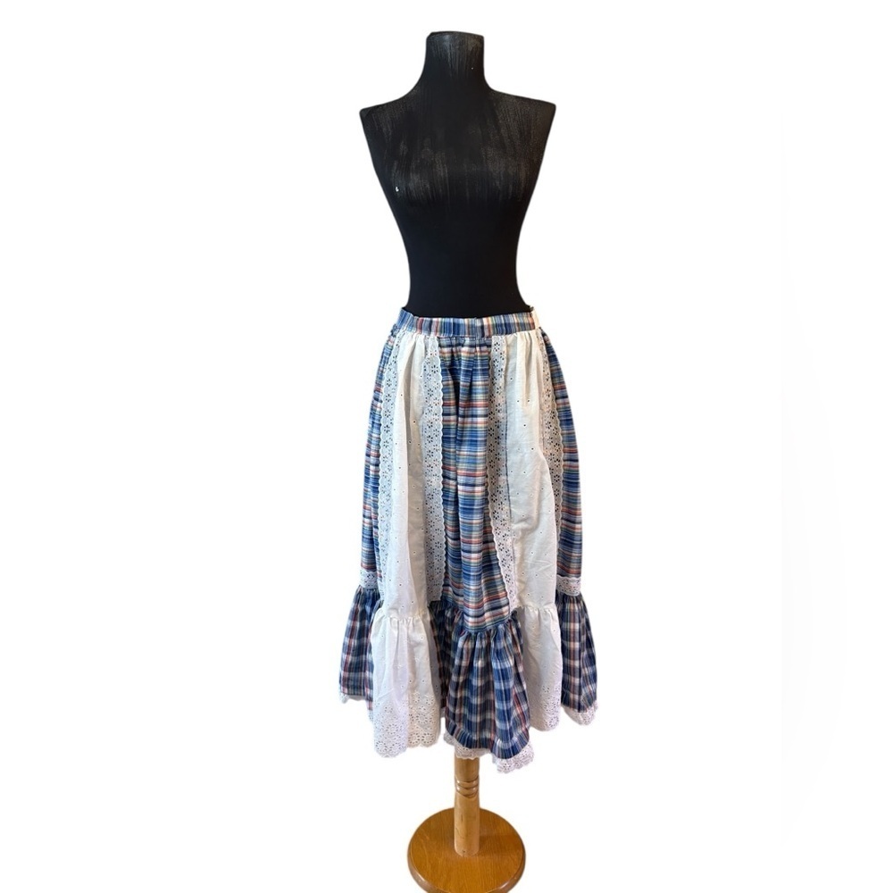 Vintage Striped White Prairie Circle Skirt - Picture 2 of 12